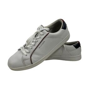 Tommy Hilfiger Men's Leather Sneakers White Lace Up Casual Size 13